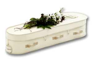 The White Hainsworth Wool Green Burial and Cremation Casket